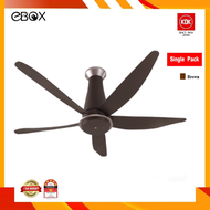 KDK K15YX-RBR 60" Remote Control Ceiling Fan - Kaze DC Motor (BROWN)