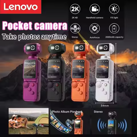 Lenovo Pocket4 Handheld Action Camera 2K Ultra-HD Video Recording Meeting Audio Recording 300° Rotat