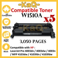 5 Units Compatible 151A Toner with NEW CHIP W1510A for Laserjet Pro 4003dn 4003dw 4003n MFP 4103dw 4