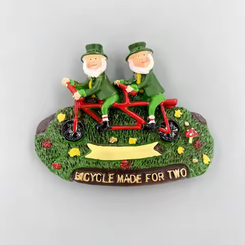 Europe, Ireland, travel commemoration, creative 3D, cartoon, double bike, decoration, magnetic refri