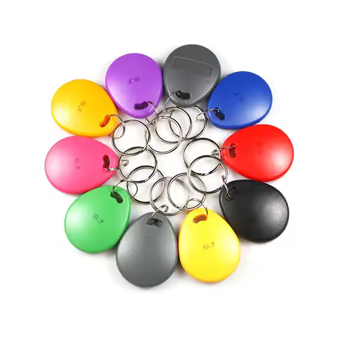 5Pcs/Lot Multicolour RFID 125khz Key EM4100 Keyfobs Ring Chip TK4100 ID Read Only Access Control Car