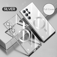 Topewon Luxury Plating Shockproof For Samsung S26 S25 S24 S23 S22 Ultra S21 Plus Transparent Lens Gl