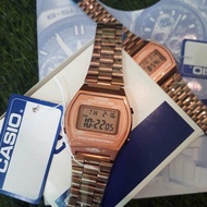 นาฬิกาcasio นาฬิกาข้อมือ นาฬิกาแฟชั่น สีชมพู สีนำตาลมาใหม่ สายสเตนเลส รุ่น B640WC-5A