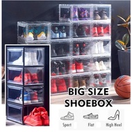 Magnetic Thicken PET Durable - Fit up to Size 46 Shoes / Acrylic Sneaker Shoe Box / Stackable Transp