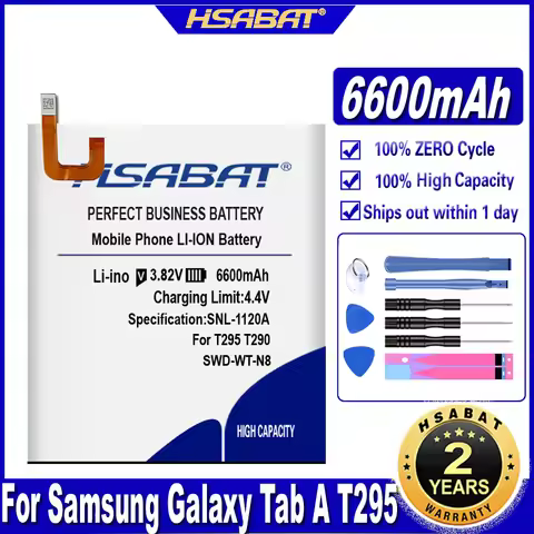 HSABAT 6600mAh Tablet Battery for Samsung Galaxy Tab A 8.0 2019 SM-T290 T290 T295 Batteries SWD-WT-N