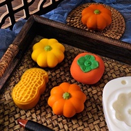 月餅模具 mooncake paste 2025 New Style Mid-Autumn Festival Three-Dimensional Pumpkin Mooncake Mold 50g T