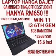 LAPTOP BAJET GAMING/EDITING/STUDENT BRAND NEC VERSAPRO VAU,CORE I3 6TH ,8GB RAM,SSD,VERY GOOD CONDIT
