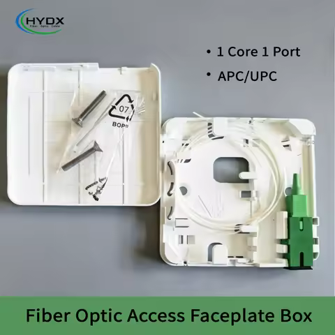 2120-T-1 Fiber Optic Access Faceplate Box SC With Fiber Pigtail And Adapter Electrical Junction Box 