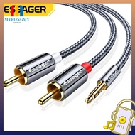 MYRONGMY Audio Cable Enameled Copper Core Adapter Cable Converter Speaker Cable 3.5mm jack to 2RCA