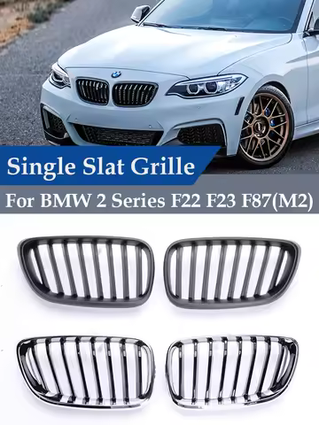 Kidney Grills Single Slat M Color Performance Chrome Carbon Grille For BMW 2 Series F22 F23 F87 218i