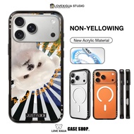 Cute Animal Series Bichon Frise Acrylic With Magnetic Phone case For iPhone 17Pro Max 17 17Air Case 