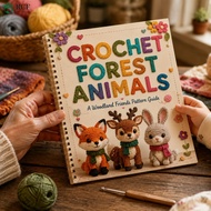 Forest Animal Crochet Pattern Guide Card Paper Step by Step Crochet Diagram Reference Card 21 x 14 c