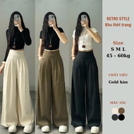 Retrostyle High Quality Gold Wide Leg Pants - Quan875