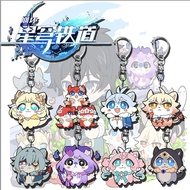 8Pieces Game Key Chains Two-sided Keychain Aglaea Khaslana Mydei Anaxa Castorice Hyacine Cipher Sund