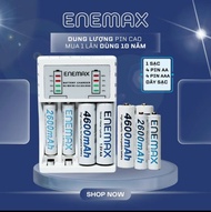 Bộ pin sạc ENEMAX Cao Cấp-Dung Lượng Cao-Sạc hơn 3500 lần - gồm 4 pin AA 4600mAh 4 pin AAA 2600mAh