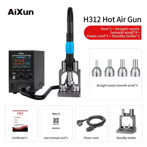 JC Aixun H312 Internet BGA Rework Station Intelligent Hot Air Gun 1400W Digital High Power Heating S