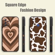 Brown Cow Print heart MBC01 For Tecno Spark Go 4 Air KC6 CE7 8C 7 7C Go Pop 5 Lte Phone Case Square 