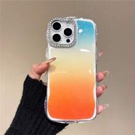 1pc Gradient Glitter Wave Pattern Phone Case Compatible With Samsung/Apple/Honor 400 Global/Honor 40
