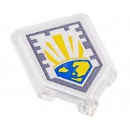 Lego 22385pb135 Tile Modified 2 x 3 Pentagonal with Nexo Power Shield