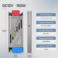 Trafo LED Strip 100W/ 200W/300W/400W 12v Power Supply Slim Tipis AC DC Travo