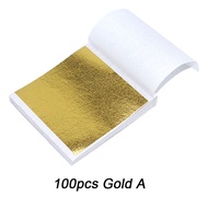 100pcs Kertas Emas Dekorasi Kertas Foil Gold Gold Leaf 24K Paper Kertas Gold Foil Leaf Gilding