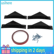 Usihere Rear Bumper Spoilers Durable Universal Diffuser Glossy Black ABS for Auto