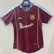 99-01 West Ham Home Vintage Short Sleeve Jersey S-XXL Adult Jersey Quick Dry Sports Soccer Top AAA
