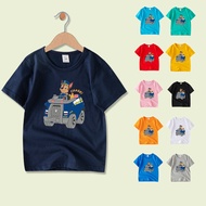 Cute Paw Patrol Chase Cartoon 100% Cotton Short Sleeve Crew Neck T-Shirt for Kids in 8 Colors NE018