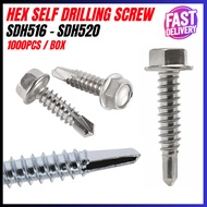 (BOX/KOTAK) (DS516HO) 10# x 5/8" Truss Self Drilling Screw Hexagon Head With Out Washer/Skru Truss S