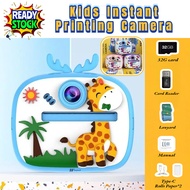 1080P Mini Kids Camera Print Camera Kids Digital Camera Printer Instant Print Photo Boy Girls Birthd