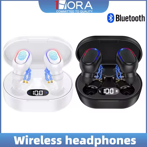 1HORA TWS Bluetooth Headset AUT114 Quick Connect Touch Buttons Answer/End Calls with LED Battery Dis