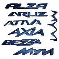 1PC Car logo Matt Black Perodua Myvi Ativa Aruz Alza Bezza Axia Rear Font Emblem