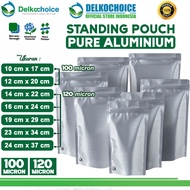 Standing Pouch PURE ALUMUNIUM FOIL Delkochoice Ziplock Food Packaging