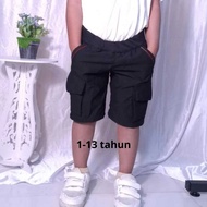 Zahfran27 Children's cargo chinos shorts satin 1 year - 16 years old baby/balita - middle-aged child