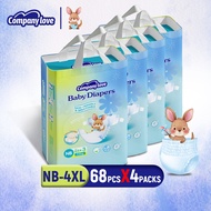 [Free 12 Pcs]Company Love Baby Diaper Pants Pull-Up Leak-proof NB68/M42/L40 /XL38/2XL34 /3XL32/4XL30