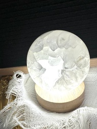 Crystal.EAA 水晶球 開口笑 白水晶洞 87mm