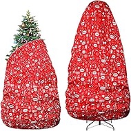 ONESING Xmas Tree Cover 9 FT X 6FT Christmas Pine Tree Storage Bag Non Woven Xmas Tree Bag with Zipper Drawstring Dust-Proof Plants Cover for Storage Upright, Color C