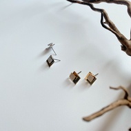 [ZANZAN ZANZAN] Square Double Metal Sheet Earrings [EK08AL007]