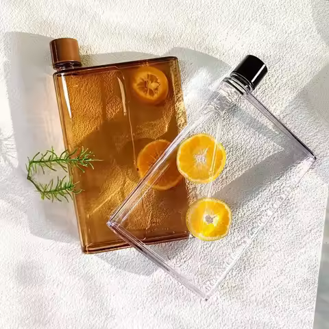 AS Bpa Free Flat Water Bottle A5 A6 Paper Cup Botlte Clear Book Portable Paper Pad Water Bottle Flat