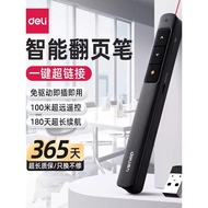 [Preferred] Deli ppt Page Flip Pen for Teachers Multifunctional Retractable Point Whip Laser Pen Rem
