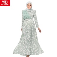 Yeleedon Pakaian Jubah Abaya Baju Labuh Dress Muslimah Wanita Moden Saiz Besar Lengan Panjang Baju P