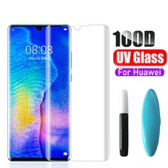 Huawei P40 P30 Pro Mate 20 UV Liquid Full Glue Tempered Glass Screen Protector