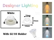 Designer Lighting [Anti Glare] Recess Eyeball Casing with GU10 Led Bulb Single Holder Recess Deep In