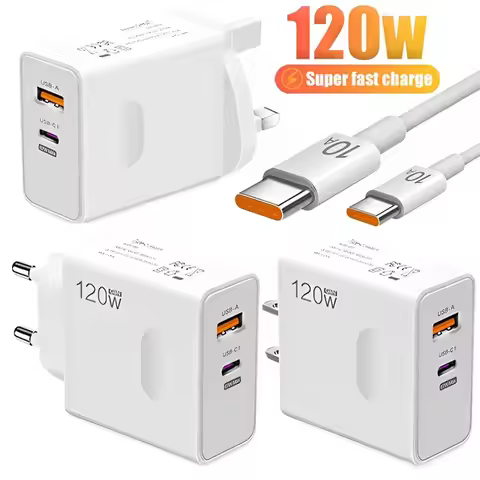 120W Super Fast Charging USB TypeC PD 10A GAN Fast Charger Cable Quick Power Adapter for IPhone Xiao