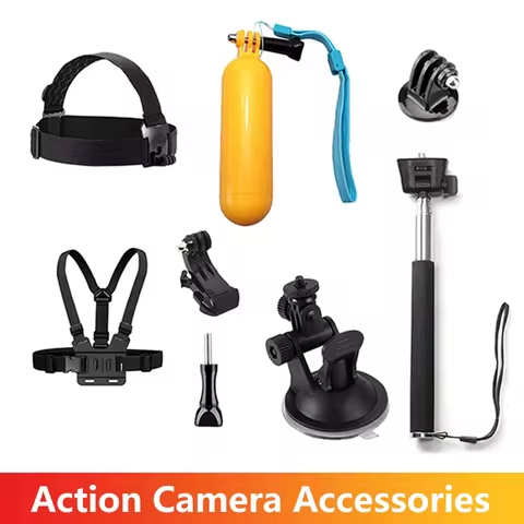 Head Chest Strap Mount Selfie Stick Buoyancy Stick Suction Cup For GoPro SJCAM AKASO Insta360 Osmo A