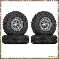 [S D K G] 4PCS 85mm 1.55 Metal Beadlock Wheel Rims Tires Set for 1/10 RC Crawler Car Axial  Jr  D90