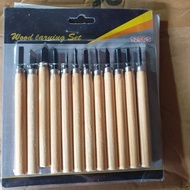 SELLERY Wood Carving Tools Set 12 Lino Cut Tools Cukil Kayu Pahat Ukir
