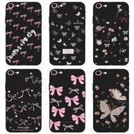 casing Iphone SE2016 SE2020 SE2022 Romantic Bow Luxury  Texture black Color Skin Feel Soft Case