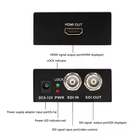 SDI to SDI HDMI Converter, SDI to SDI HDMI Adapter Support 3G-SDI, HD-SDI, SD-SDI with SDI Loopout