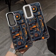 Art Black Orange Building Blocks Creative High-End Shock-resistant Shell Suitable for Samsung S25ULT